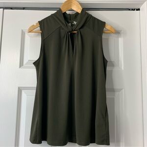 H&M Sleeveless Olive Green High Neck Blouse Size S